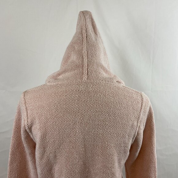 Faherty Hooded Top S Pale Pink Long Sleeve V-Neck Kangaroo Pocket - Picture 8 of 11